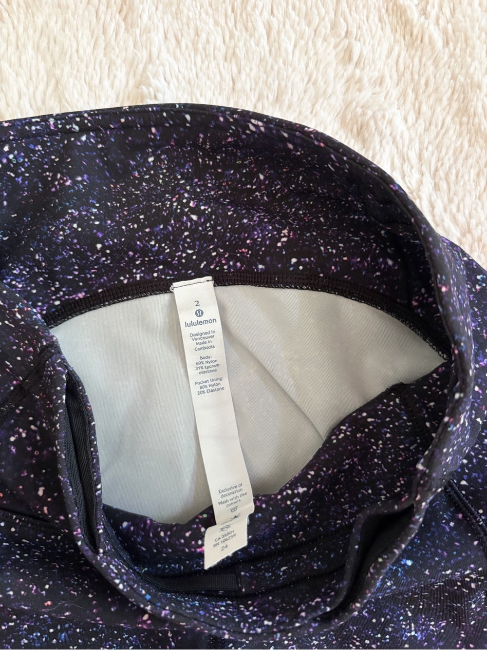 Lululemon Fast & Free High Rise Tight Galaxy Speckled Print Leggings Size 2 - Picture 3 of 6